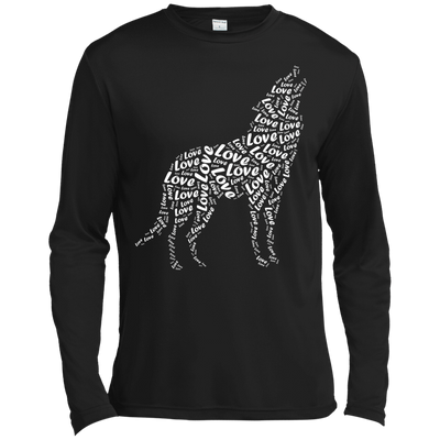 I Love Wolf-T-Shirt & Hoodie-Long Sleeve T-Shirt-Black