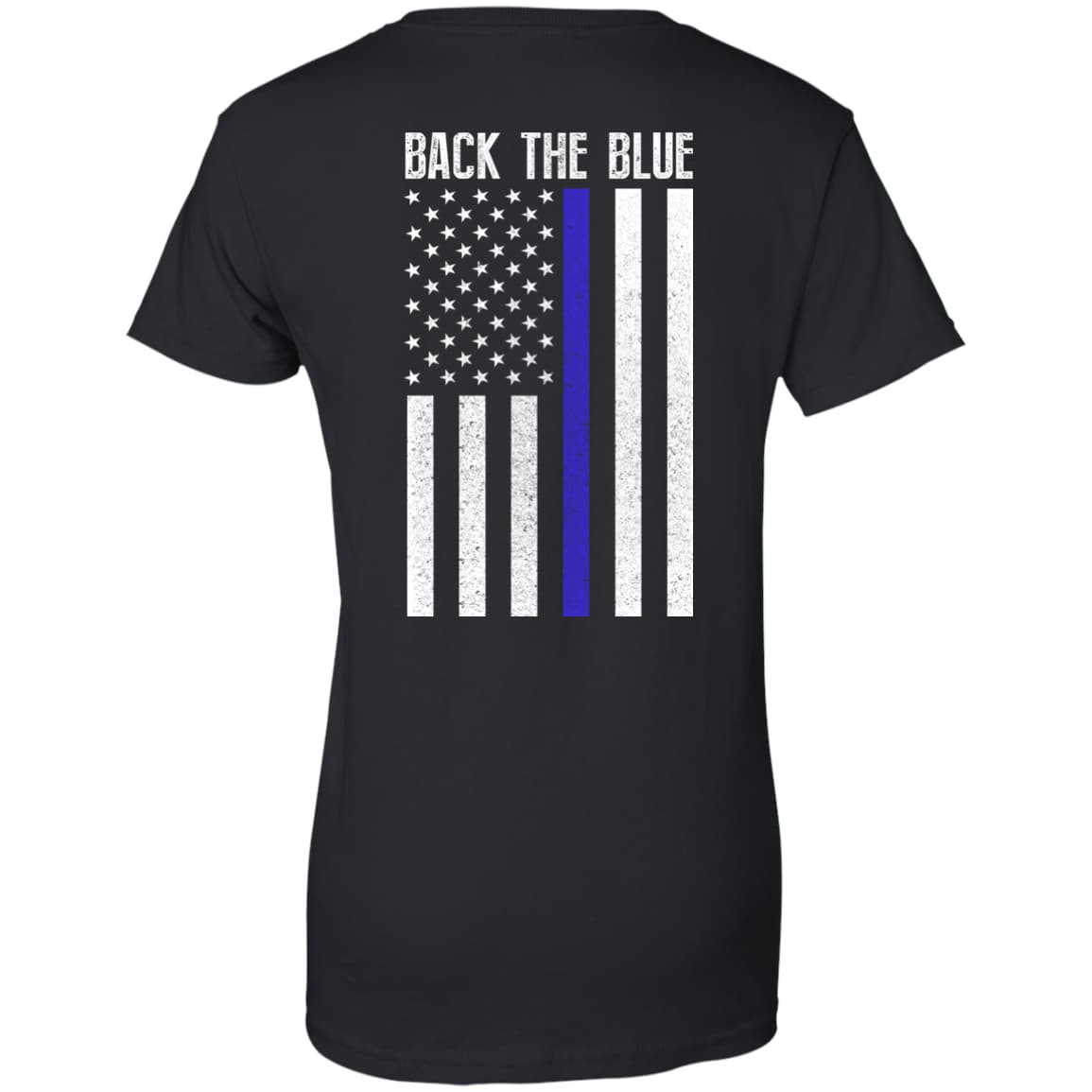 BACK THE BLUE Thin Blue Line Flag-T-Shirt & Hoodie-Women's T-Shirt-Black