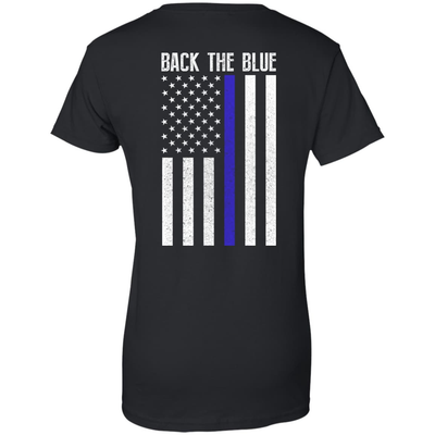 BACK THE BLUE Thin Blue Line Flag-T-Shirt & Hoodie-Women's T-Shirt-Black