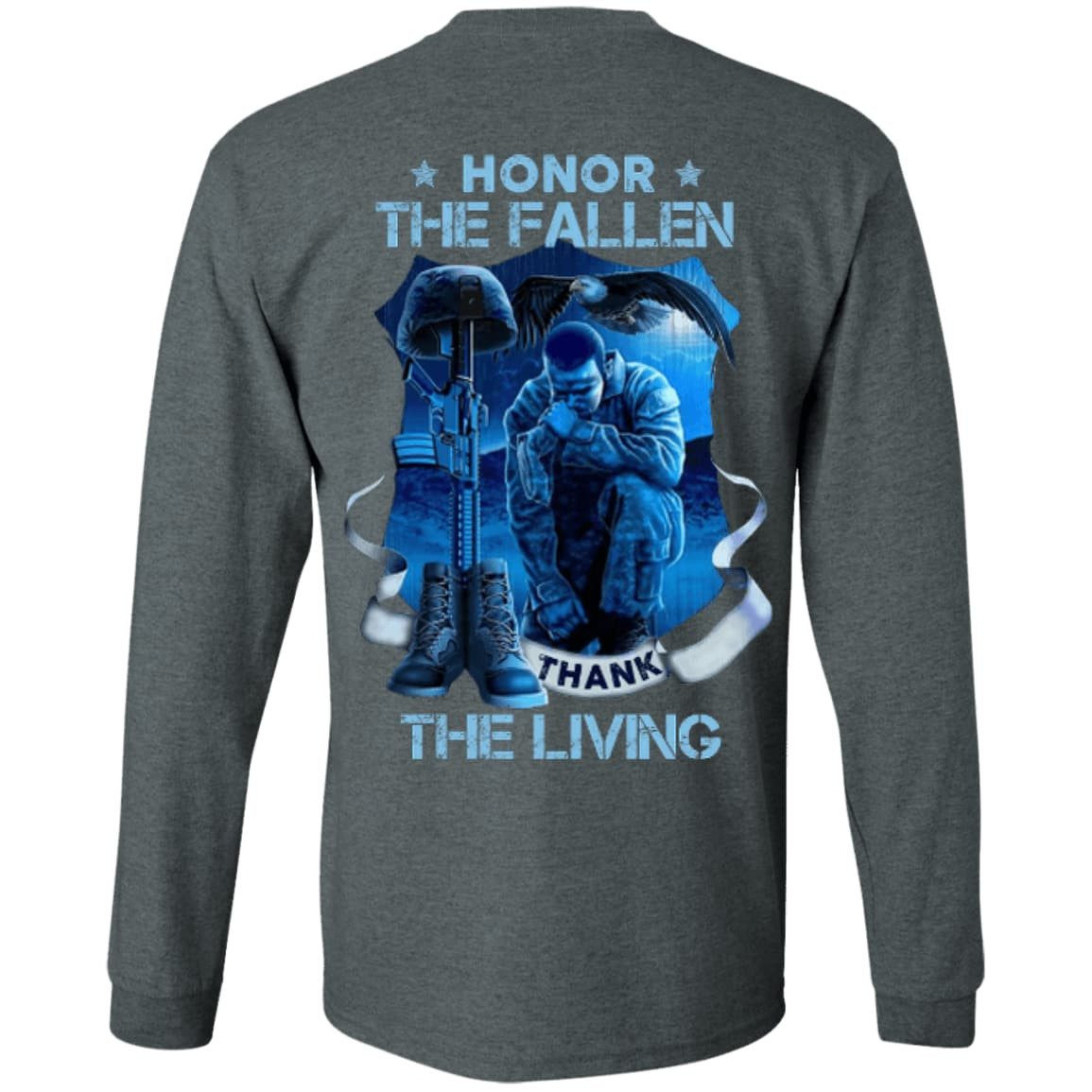 Honnor The Fallen-T-Shirt & Hoodie-Long Sleeve T-Shirt-Dark Heather