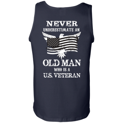 Never Undetimate US veteran-T-Shirt & Hoodie-Unisex Tank-Navy