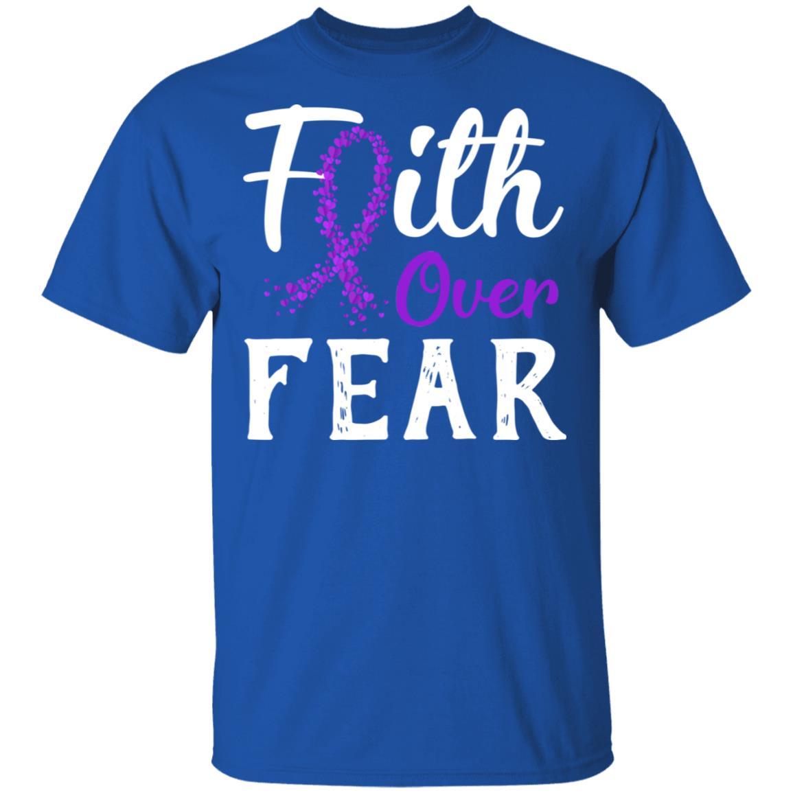 Alzheimer's Lupus Awareness Purple Faith Over Fear-T-Shirt & Hoodie-Classic T-Shirt-Royal