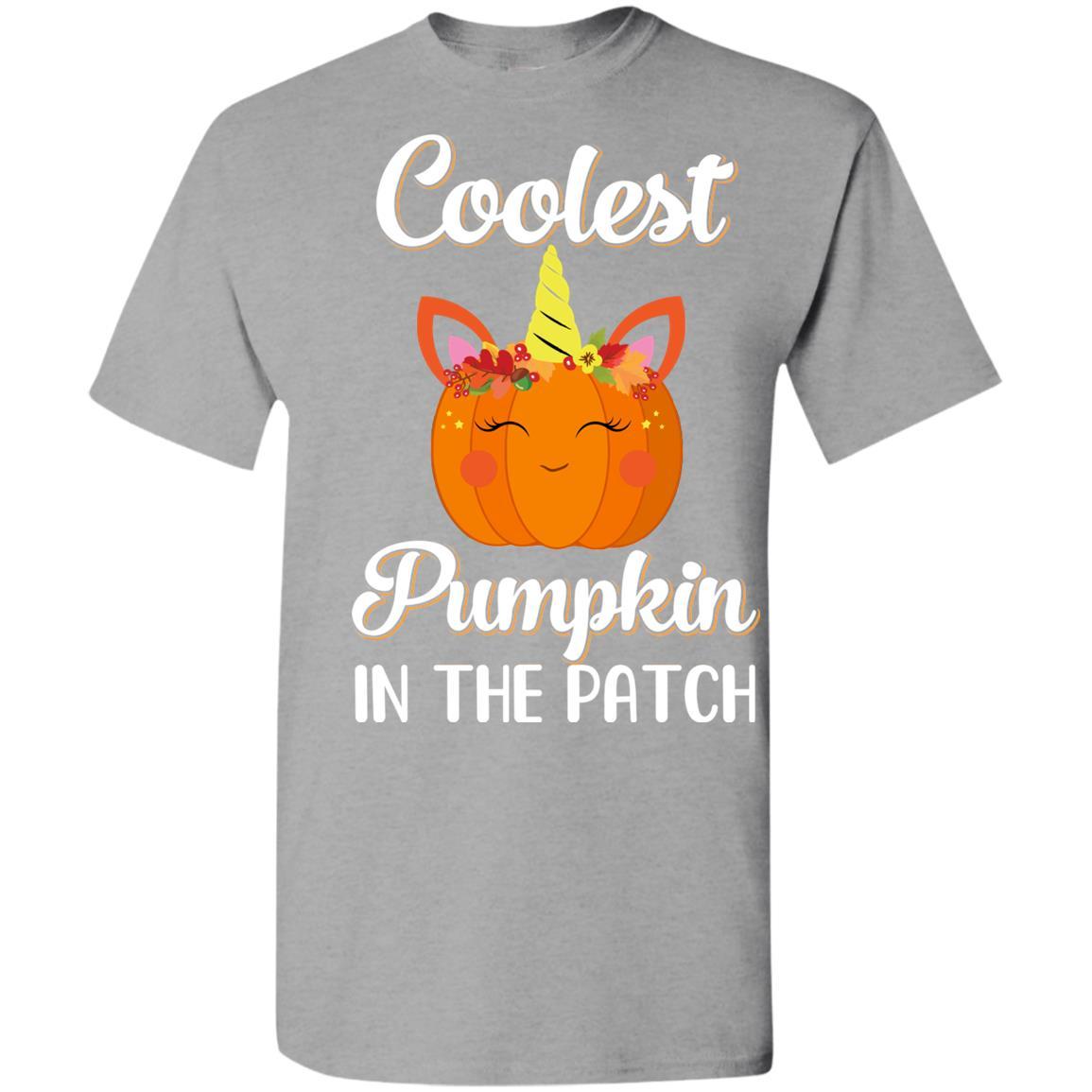 Kids Coolest Pumpkin In The Patch Halloween Costume Boys Youth-Youth Shirt-Youth T-Shirt-Sport Grey