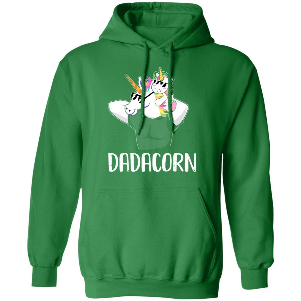 Dadacorn Unicorn Dad And Baby Christmas Gift-T-Shirt & Hoodie-Pullover Hoodie-Irish Green