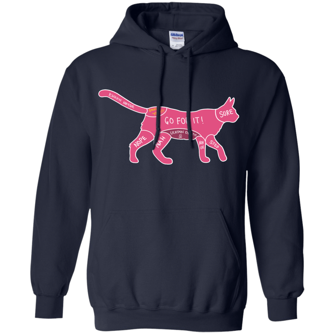 Proper way to pet a Cat lover-T-Shirt & Hoodie-Pullover Hoodie-Navy