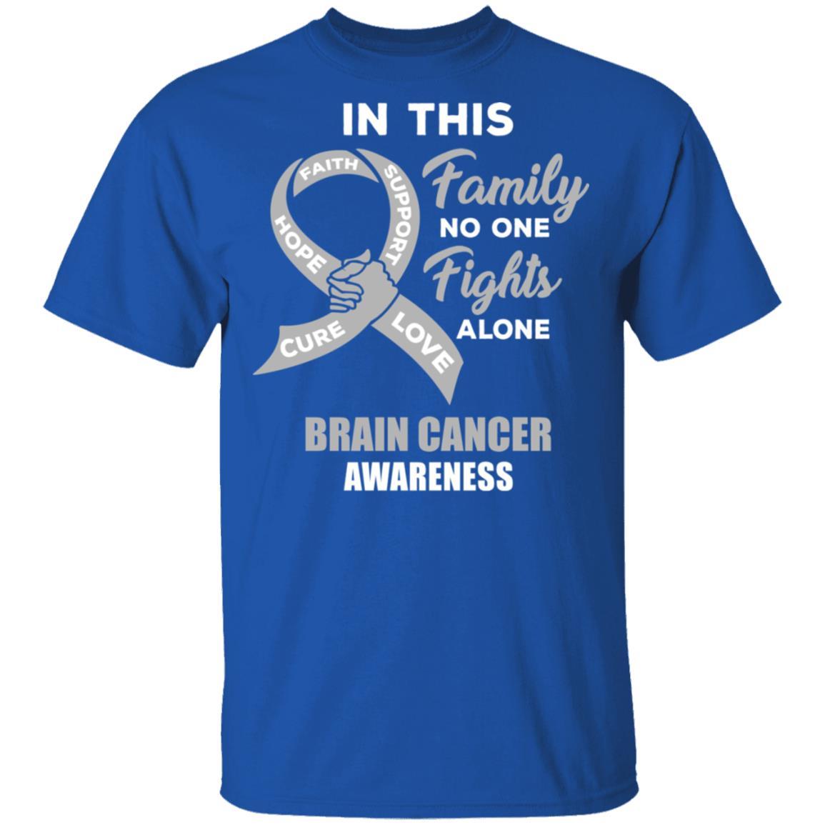 In This School No One Fights Brain Cancer Awareness Alone-T-Shirt & Hoodie-Classic T-Shirt-Royal