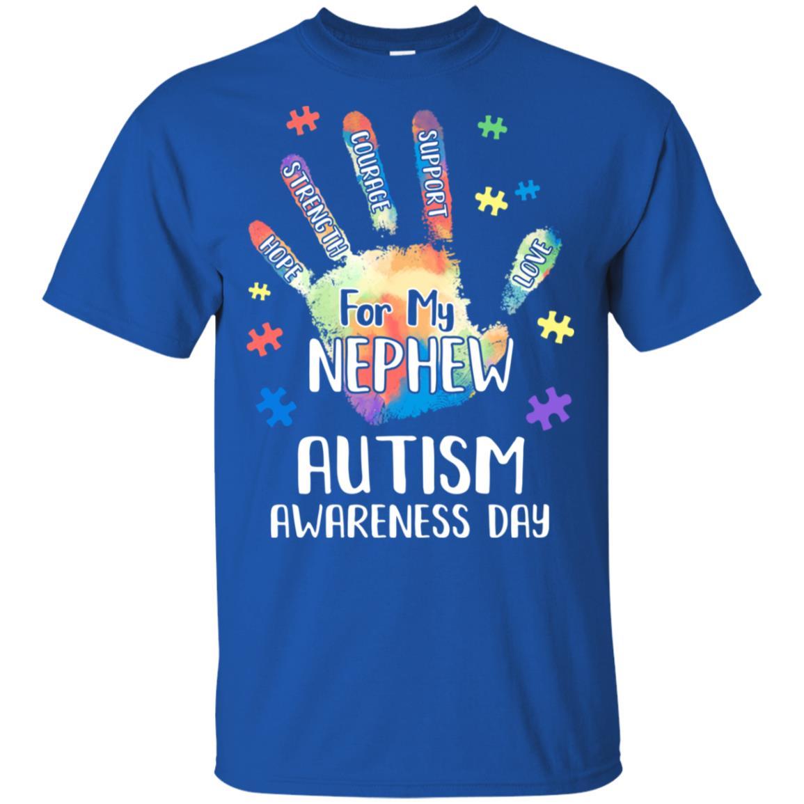 Support Autism Awareness For My Nephew Puzzle Gift-T-Shirt & Hoodie-Classic T-Shirt-Royal