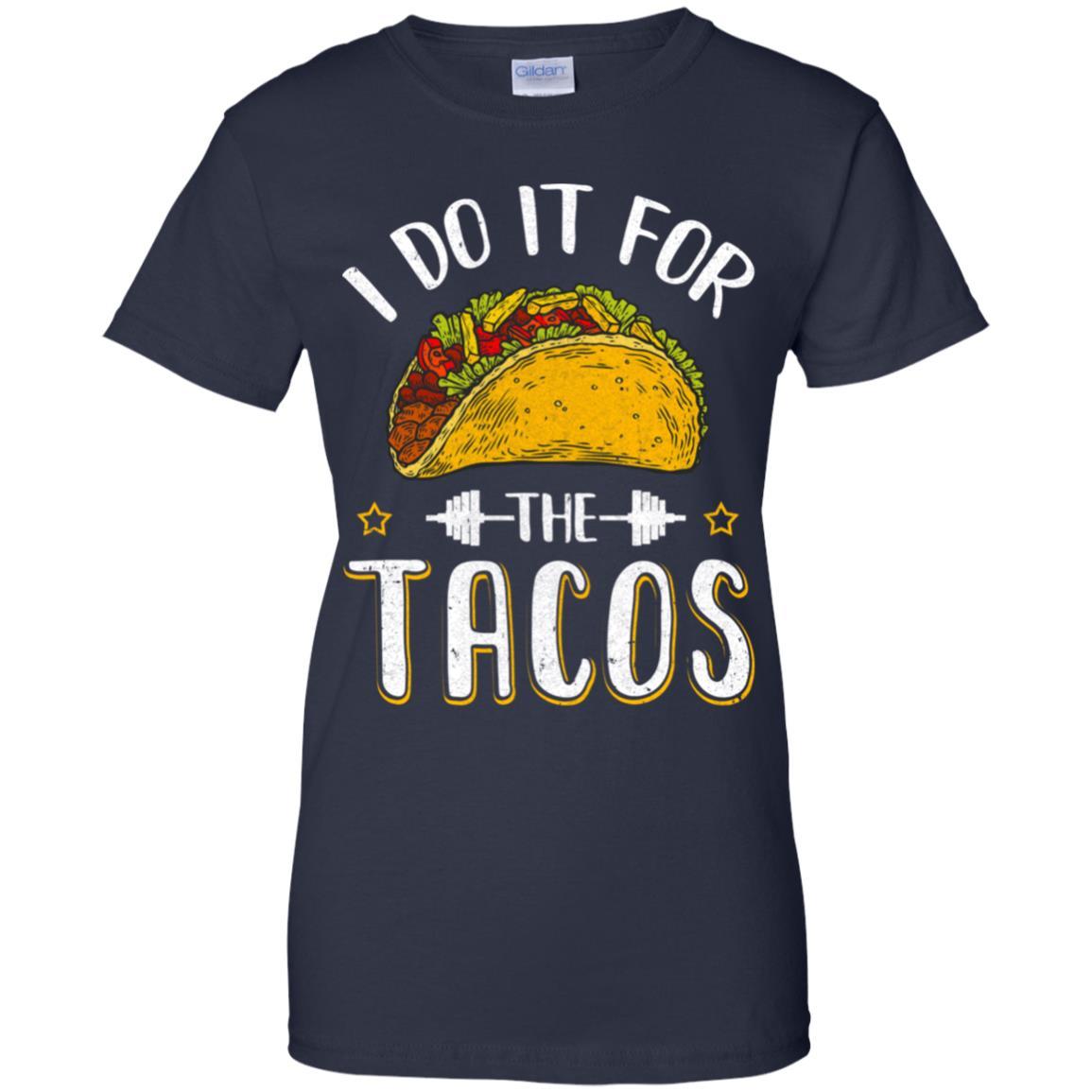 I Do It For The Tacos Funny Exercise Workout-T-Shirt & Tank Top-Women's T-Shirt-Navy