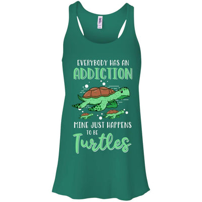 Everybody Has An Addiction Mine Just Happens To Be Turtles-T-Shirt & Tank Top-Women's Flowy Racerback Tank-Kelly Green