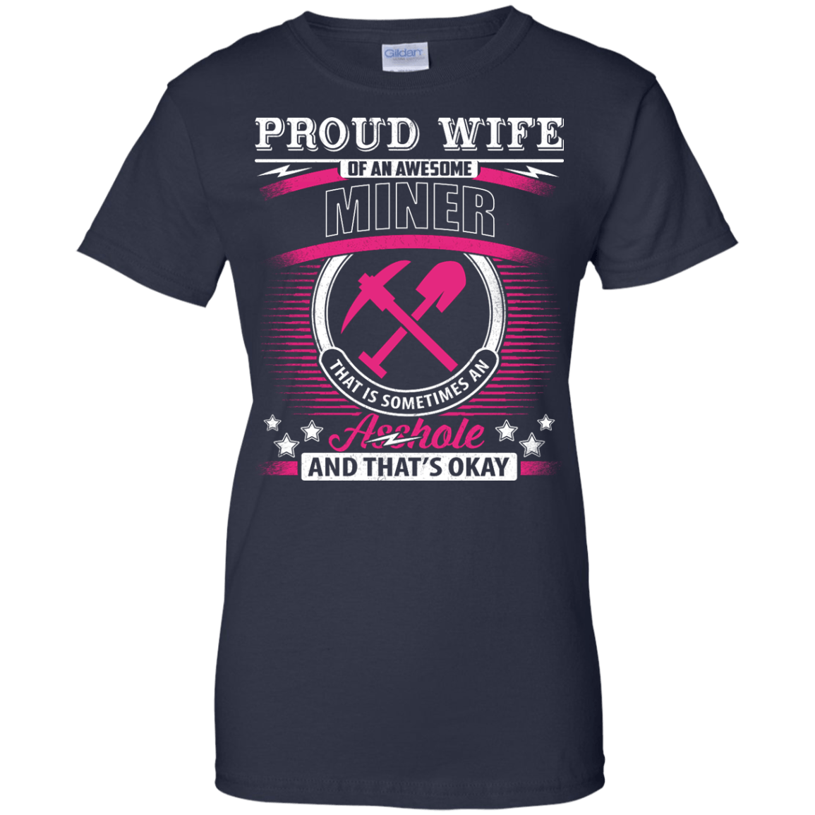 Proud Wife Of An Awesome Miner-T-Shirt & Hoodie-Women's T-Shirt-Navy