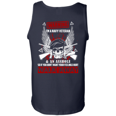 I'm A Navy Veteran And An A**hole-T-Shirt & Hoodie-Unisex Tank-Navy