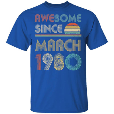 Awesome Since March 1980 Vintage 41th Birthday Gifts-T-Shirt & Hoodie-Classic T-Shirt-Royal
