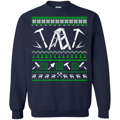 Roofer Christmas Sweater-T-Shirt & Hoodie-Crewneck Sweatshirt-Navy