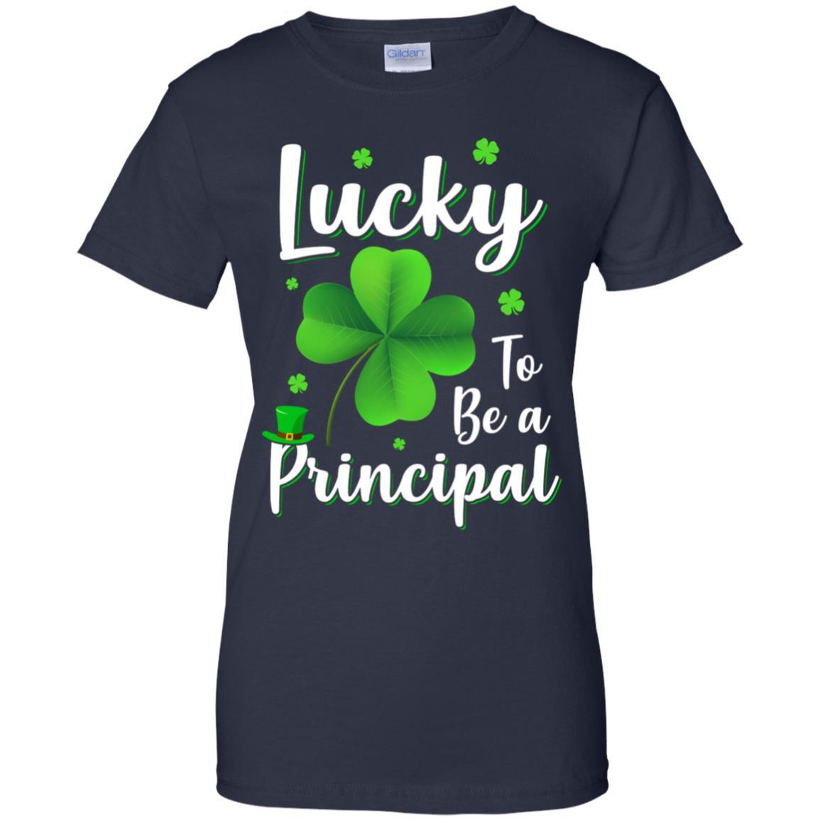 School Gift Lucky To Be A Principal St Patricks Day-T-Shirt & Hoodie-Women's T-Shirt-Navy