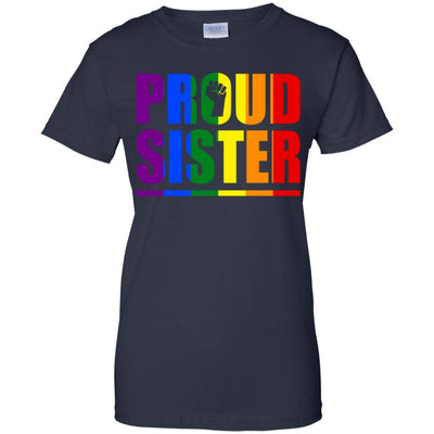 Proud Sister Lesbian Pride Month LGBT-T-Shirt & Hoodie-Women's T-Shirt-Navy