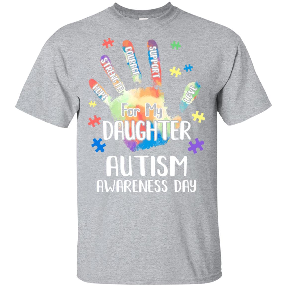 Support Autism Awareness For My Daughter Puzzle Gift-T-Shirt & Hoodie-Classic T-Shirt-Sport Grey