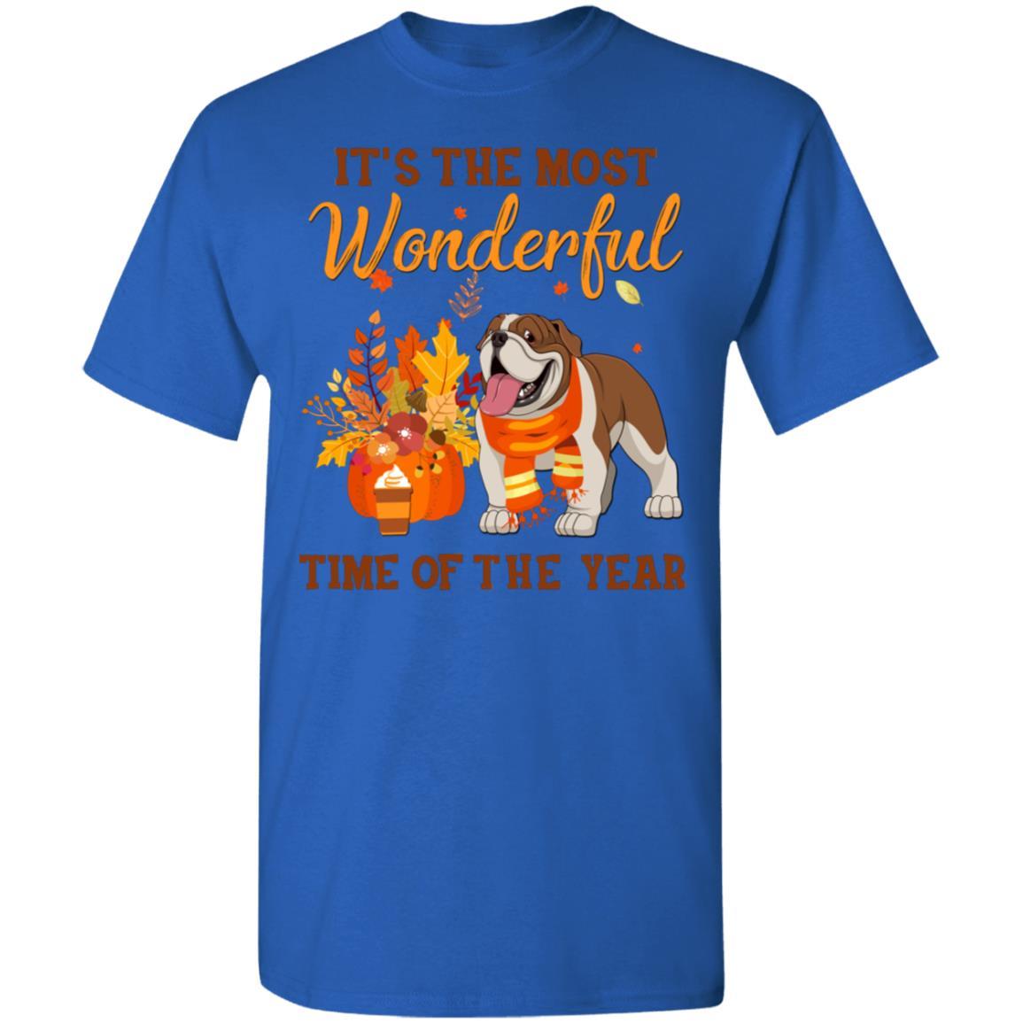 Bulldog Autumn It's The Most Wonderful Time Of The Year-T-Shirt & Hoodie-Classic T-Shirt-Royal