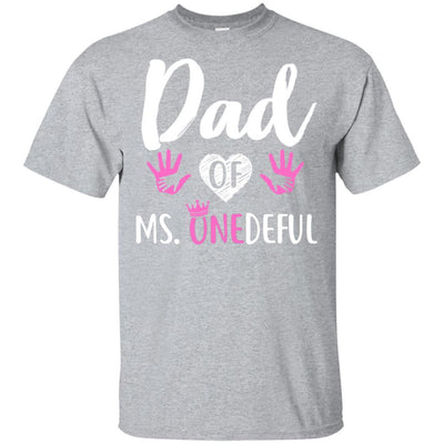 Funny Dad Of Ms. Onederful Wonderful 1st Birthday Girl-T-Shirt & Hoodie-Classic T-Shirt-Sport Grey