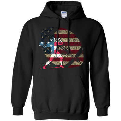 Quarterback Football America Flag-T-Shirt & Hoodie-Pullover Hoodie-Black