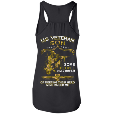 U.S. Veteran Son Some People Only Dream Of Meeting-T-Shirt & Hoodie-Women's Flowy Racerback Tank-Black