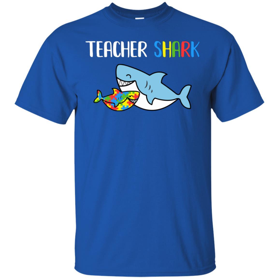 Teacher Shark Support Autism Awareness For Child-T-Shirt & Hoodie-Classic T-Shirt-Royal