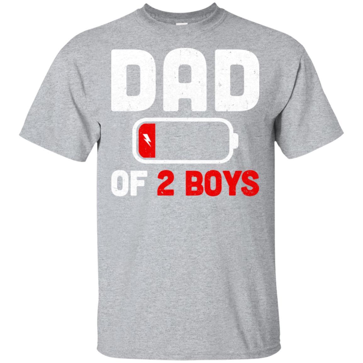 Funny Dad Of 2 Boys Fathers Day Gifts-T-Shirt & Hoodie-Classic T-Shirt-Sport Grey