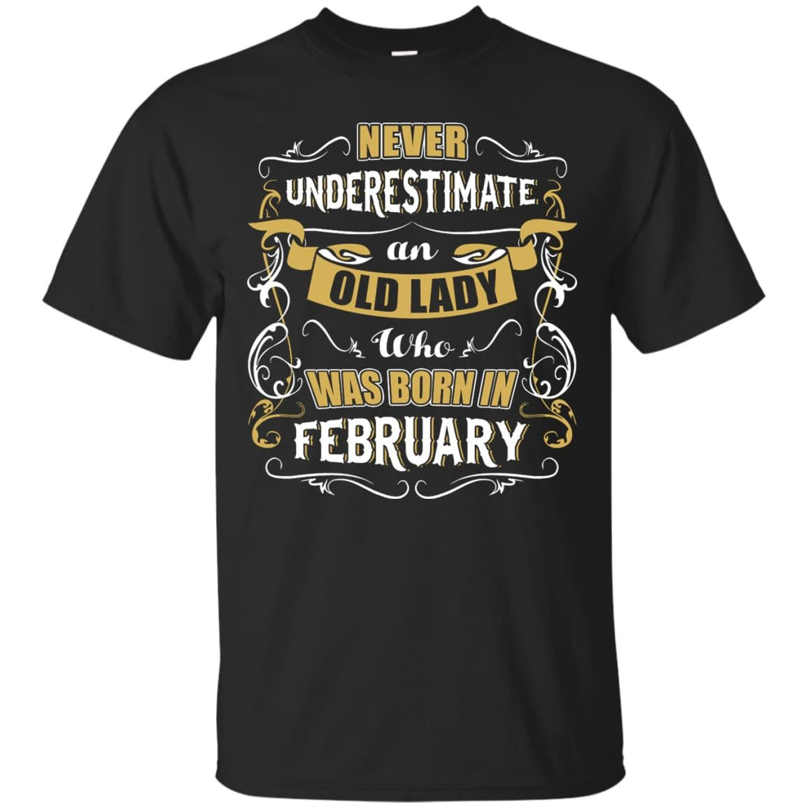 An Old Lady Who Was Born In February-T-Shirt & Hoodie-Classic T-Shirt-Black