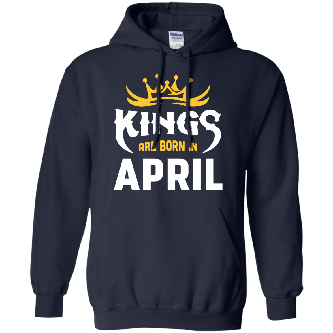 Kings Are Born In April-T-Shirt & Hoodie-Pullover Hoodie-Navy