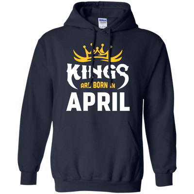 Kings Are Born In April-T-Shirt & Hoodie-Pullover Hoodie-Navy