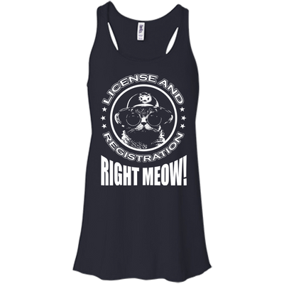 License And Registration Meow-T-Shirt & Hoodie-Women's Flowy Racerback Tank-Midnight