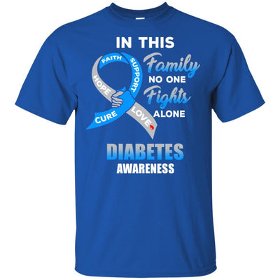 In This Family No One Fights Alone Diabetes Awareness-T-Shirt & Hoodie-Classic T-Shirt-Royal