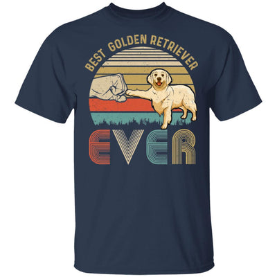 Vintage Best Golden Retriever Dad Ever Bump Fit Funny Dad Gifts-T-Shirt & Hoodie-Classic T-Shirt-Navy