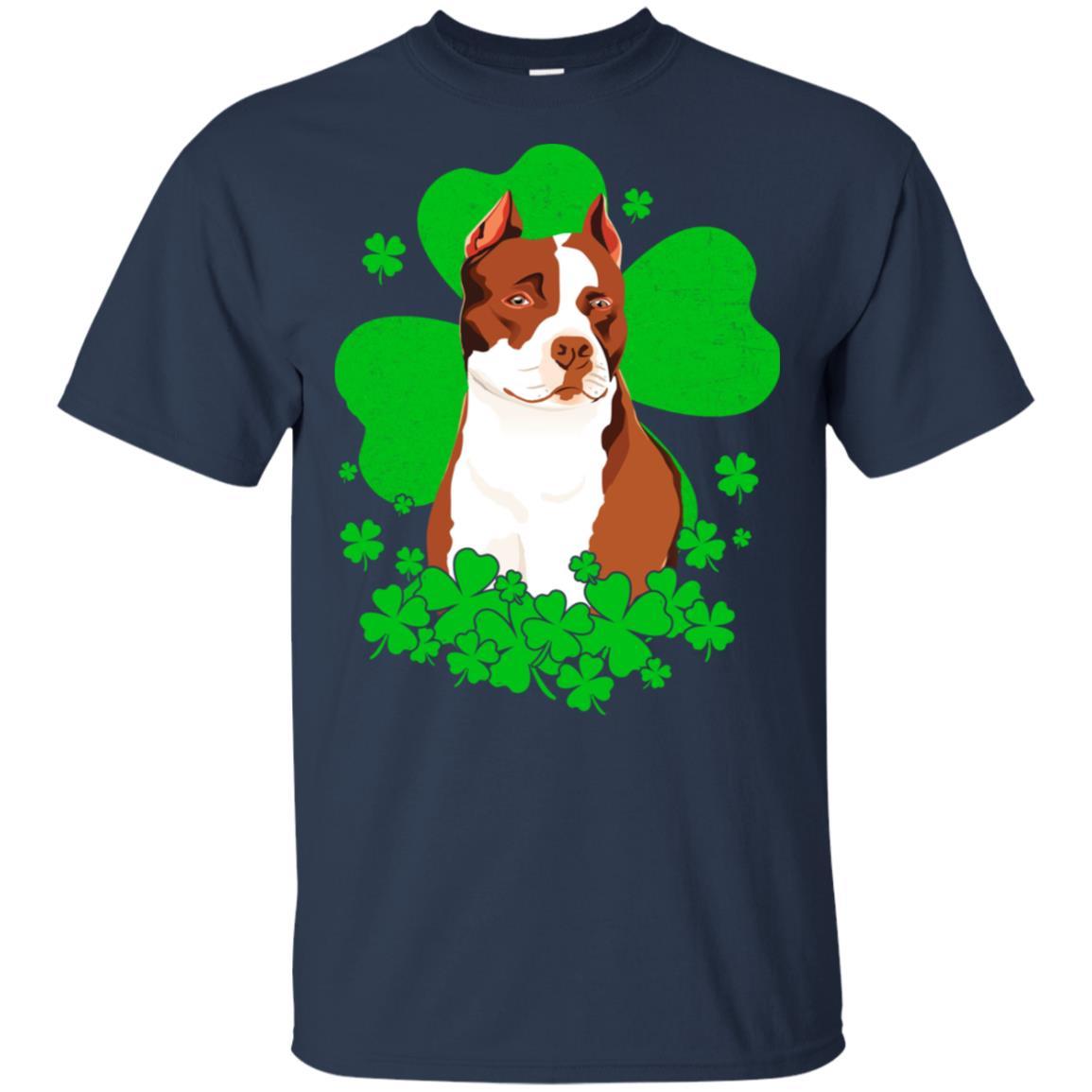 Pitbull St. Patrick's Day Clovers-T-Shirt & Hoodie-Classic T-Shirt-Navy