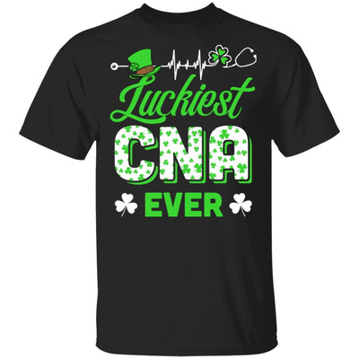 Luckiest CNA Nurse Ever Shamrock Top Hat St Patrick's Day-T-Shirt & Hoodie-Classic T-Shirt-Black