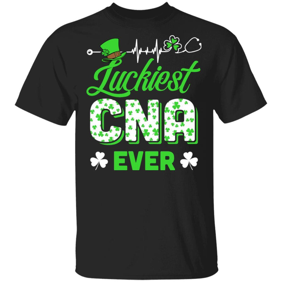 Luckiest CNA Nurse Ever Shamrock Top Hat St Patrick's Day-T-Shirt & Hoodie-Classic T-Shirt-Black
