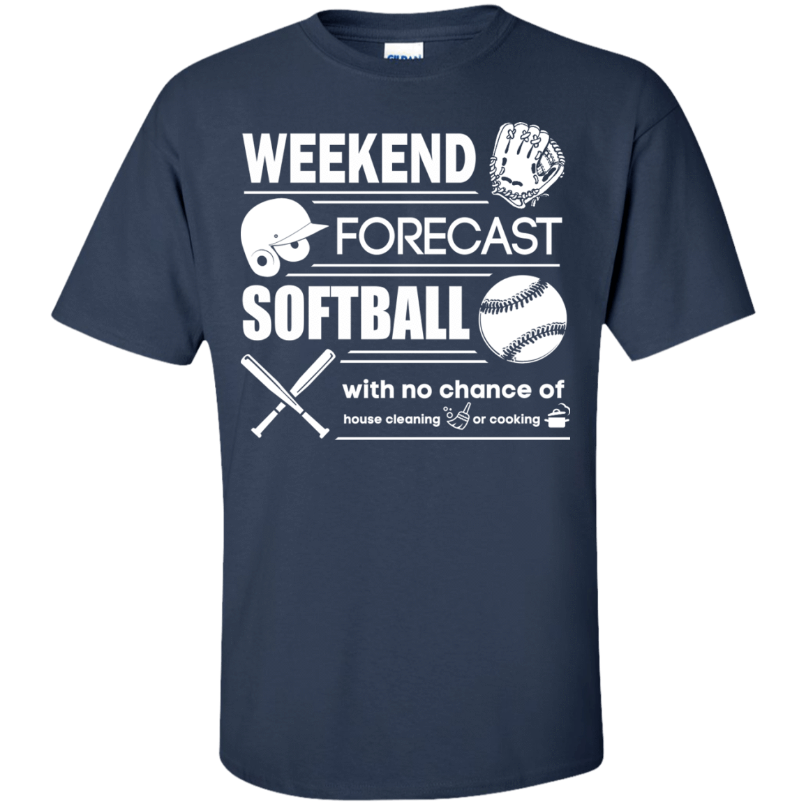 WEEKEND FORECAST SOFTBALL-T-Shirt & Hoodie-Classic T-Shirt-Navy