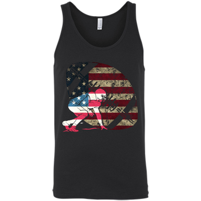Tackle Football America Flag-T-Shirt & Hoodie-Unisex Tank-Black