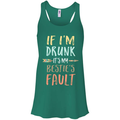 Funny If I'm Drunk It's My Bestie's Fault Drink Wine-T-Shirt & Tank Top-Women's Flowy Racerback Tank-Kelly Green