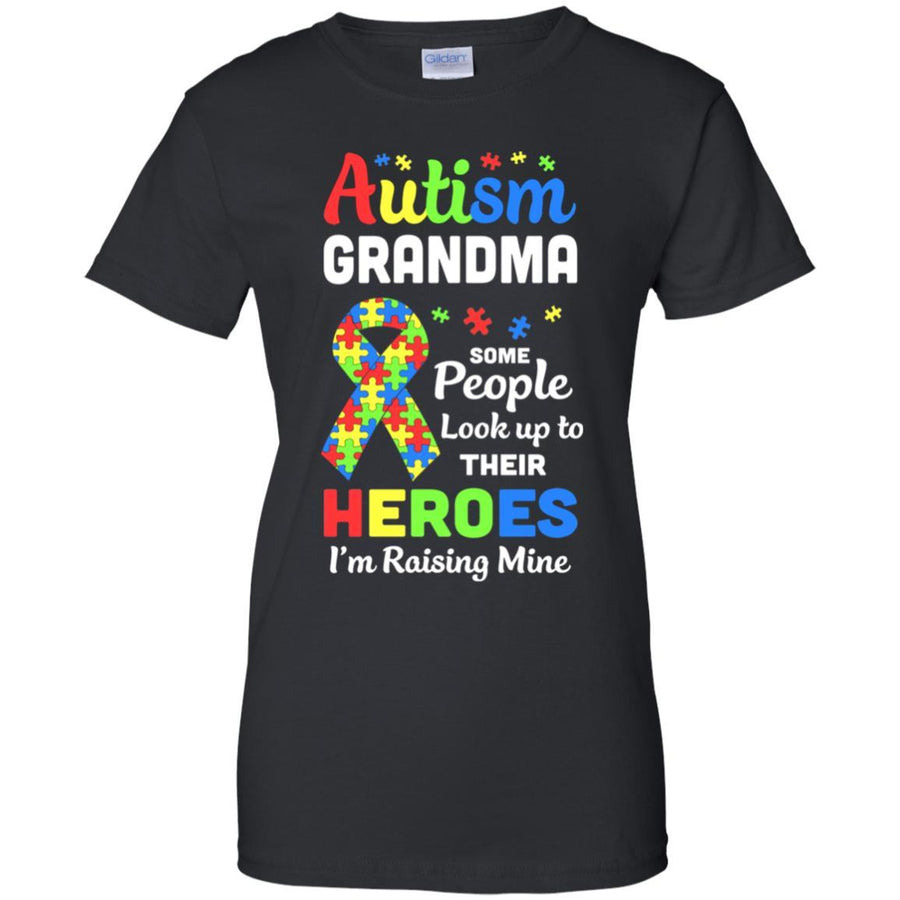 Autism Grandma Some People Look To Their Heroes-T-Shirt & Hoodie-Women's T-Shirt-Black