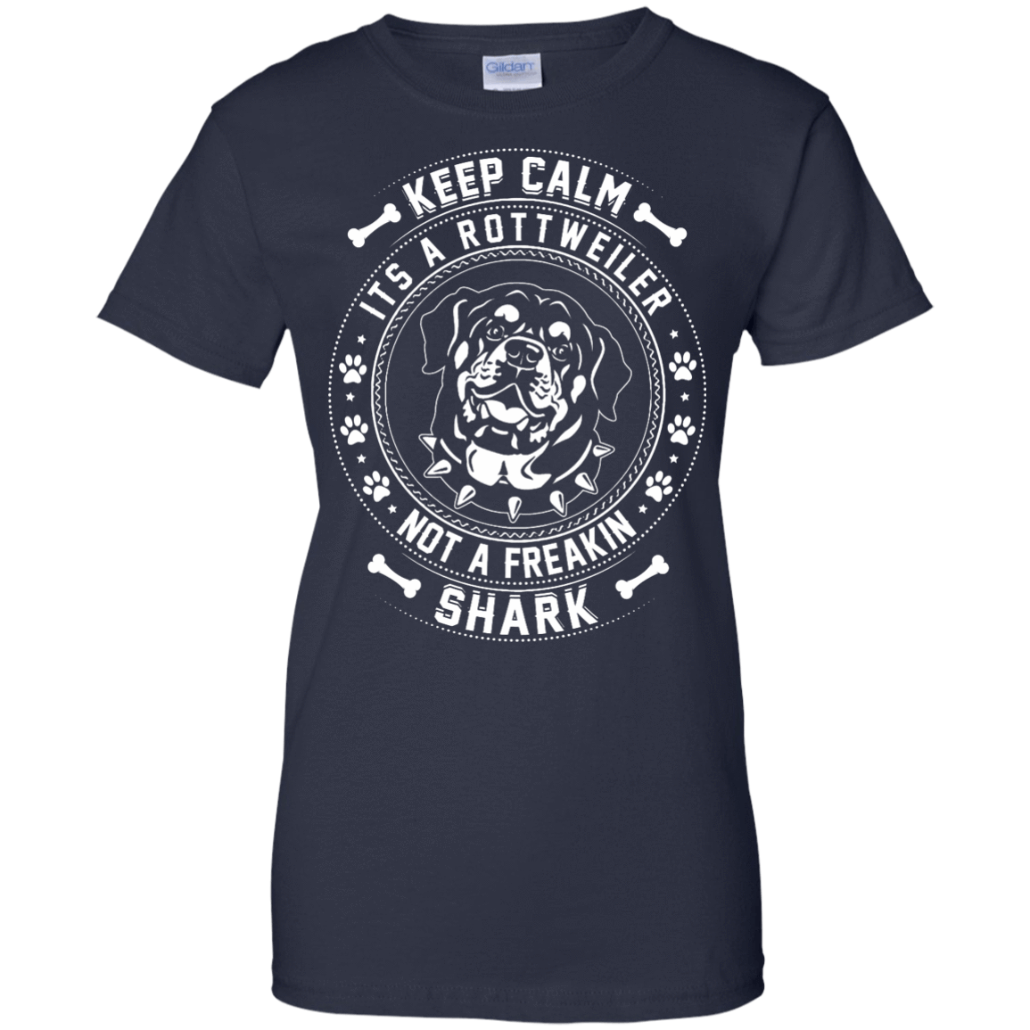Keep Calm It's A Rottweiler Not A Freaking Shark-T-Shirt & Hoodie-Women's T-Shirt-Navy