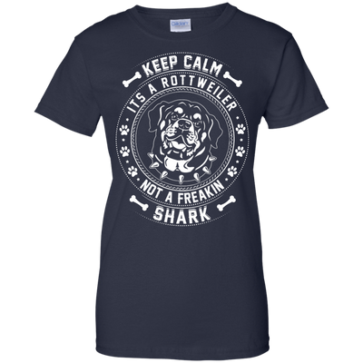 Keep Calm It's A Rottweiler Not A Freaking Shark-T-Shirt & Hoodie-Women's T-Shirt-Navy