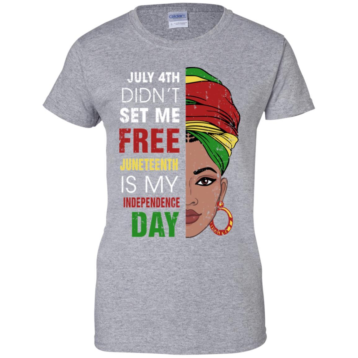 Juneteenth Is My Independence Day Not July 4Th-T-Shirt & Tank Top-Women's T-Shirt-Sport Grey