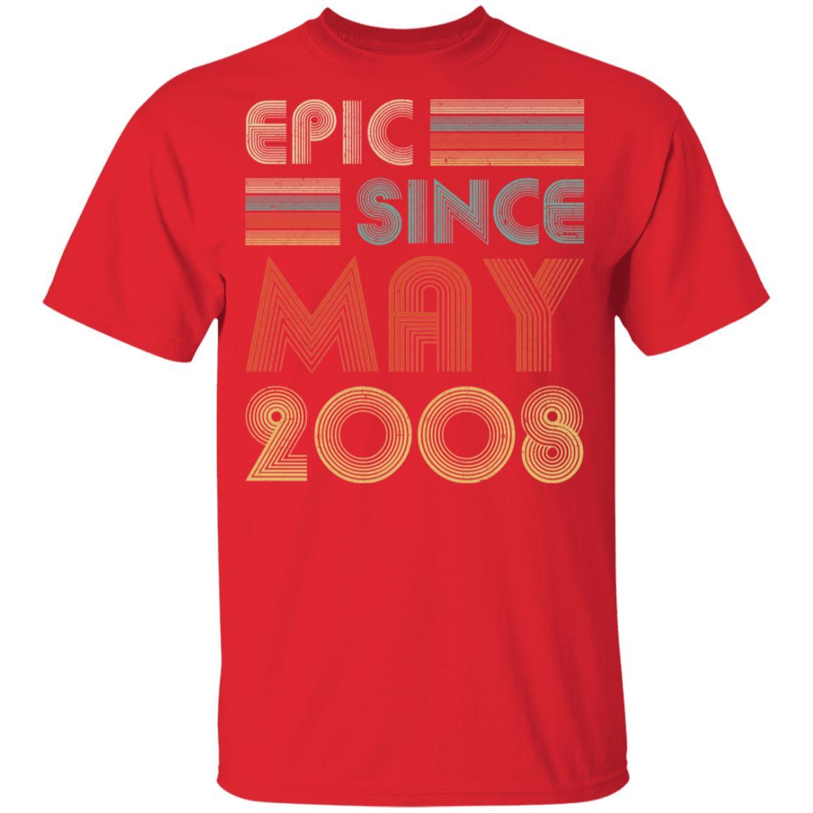 Epic Since May 2008 Vintage 13th Birthday Gifts Youth-Youth Shirt-Youth T-Shirt-Red