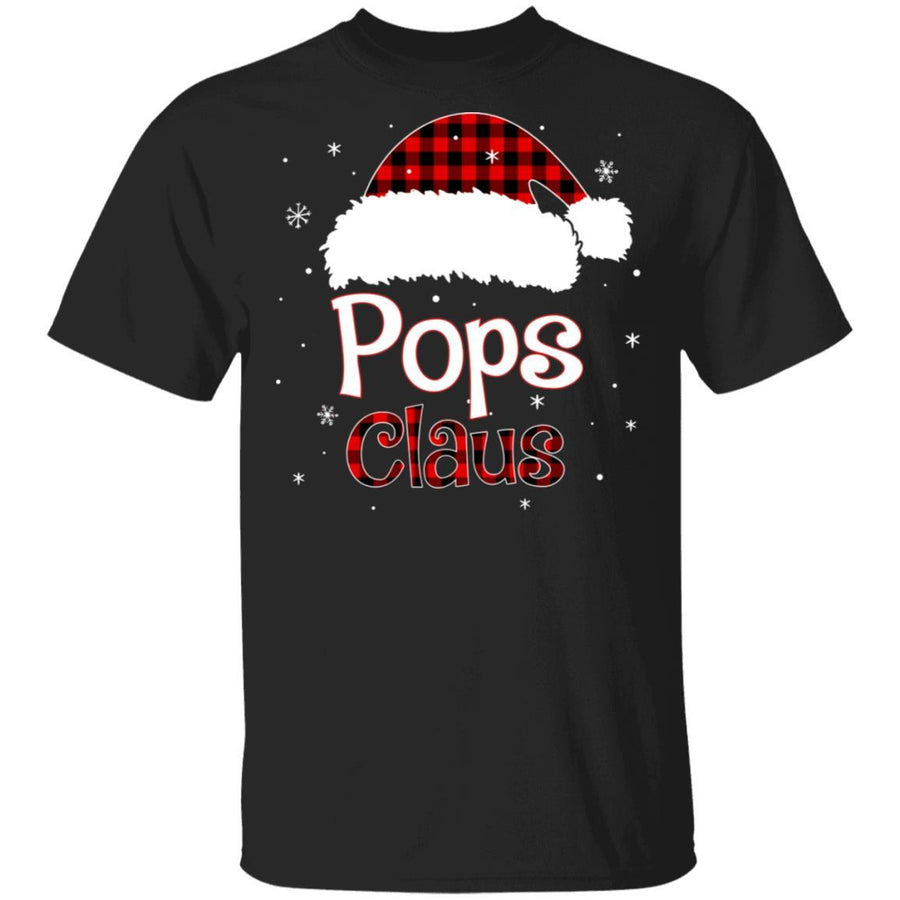 Santa Pops Claus Red Plaid Family Pajamas Christmas Gift-T-Shirt & Sweatshirt-Classic T-Shirt-Black