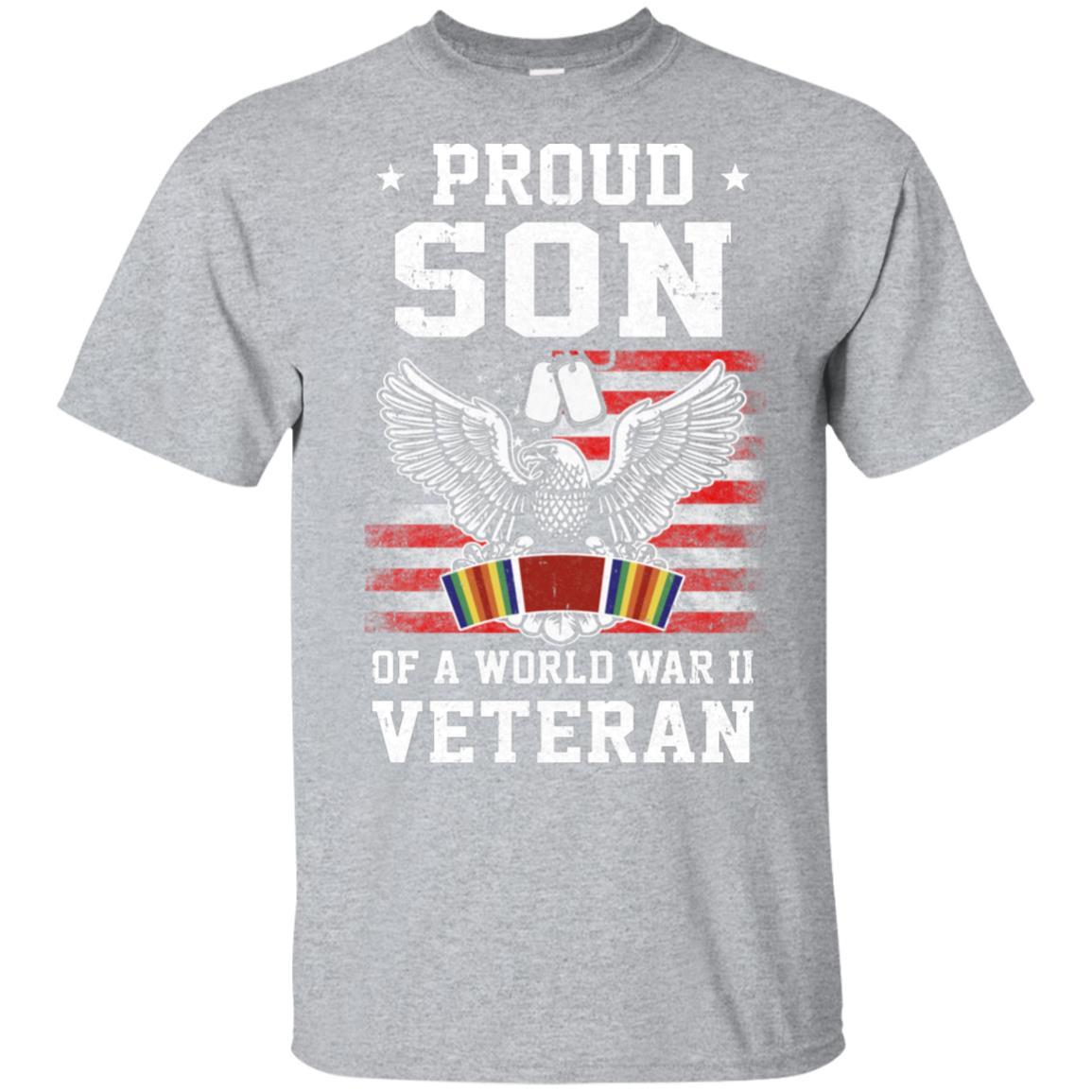 Proud Son Of World War 2 Veteran Patriotic-T-Shirt & Hoodie-Classic T-Shirt-Sport Grey