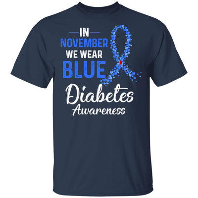 In November We Wear Blue Diabetes Awareness-T-Shirt & Hoodie-Classic T-Shirt-Navy