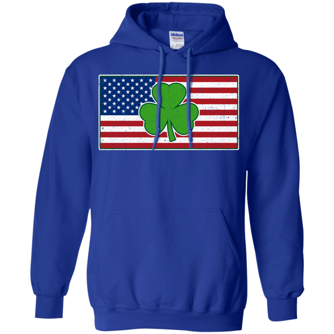 Shamrock Ireland USA Irish American Flag Gift-T-Shirt & Hoodie-Pullover Hoodie-Royal