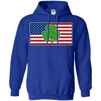Shamrock Ireland USA Irish American Flag Gift-T-Shirt & Hoodie-Pullover Hoodie-Royal