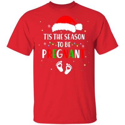 Tis The Season To Be Pregnant Funny Pregnancy Announcement-T-Shirt & Sweatshirt-Classic T-Shirt-Red