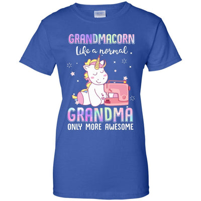 Grandmacorn Like A Normal Grandma Sewing Unicorn Gift-T-Shirt & Hoodie-Women's T-Shirt-Royal